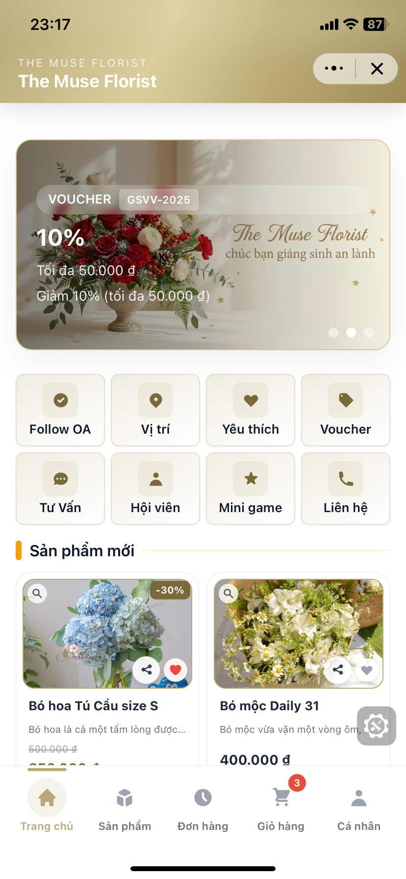 Giao diện Mini App