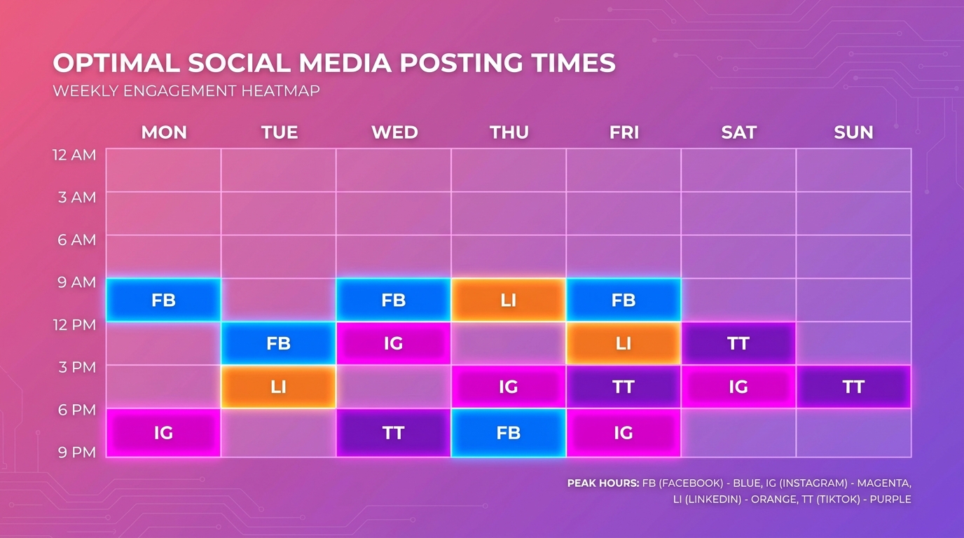 Lịch thời điểm đăng bài tối ưu cho từng nền tảng social media