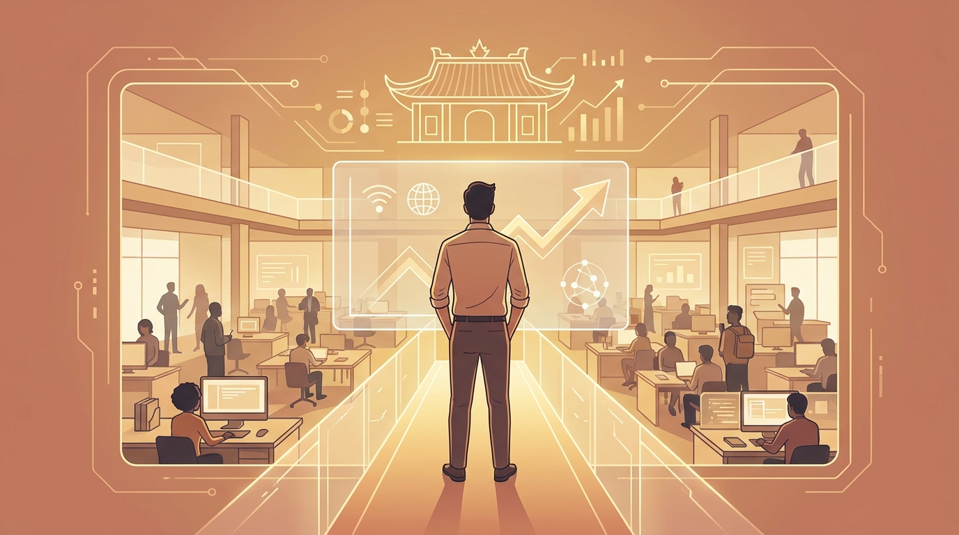 Mô hình chuyển đổi tổ chức từ hub-spoke sang management layer cấu trúc